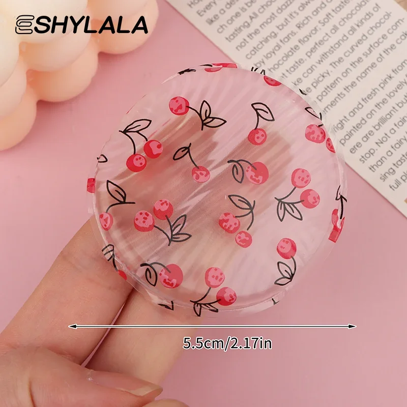 1/2 個チェリープリントシリコーンゲルパウダーパフスポンジフェイスコンシーラー化粧品パフアクセサリーファンデーションクリームなしパウダー