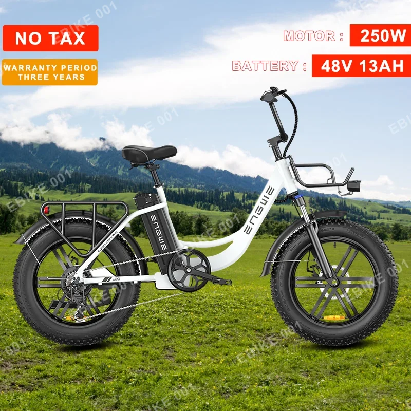 

New Electric Bicycle 48V13Ah 750W Motor 20*4.0inch Fat Tire City Ebike 140km Mileage Mountain Long Distance Adults Electric Bike