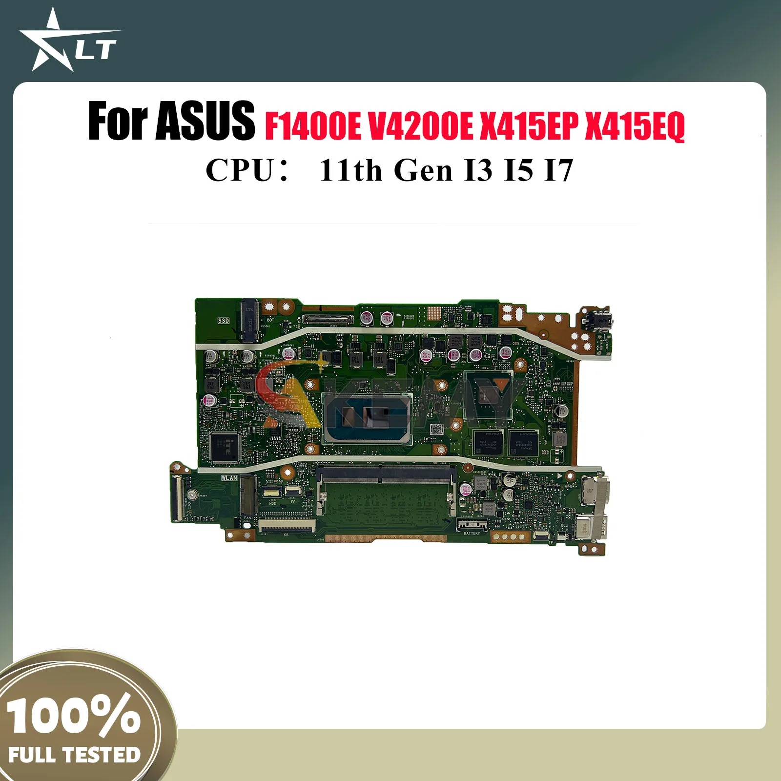 

X415EP Материнская плата для ноутбука ASUS VivoBook V5200E X415EP F1400E F1500E X415EQ V4200E X415E Материнская плата с процессором I3 I5 I7 OK tests
