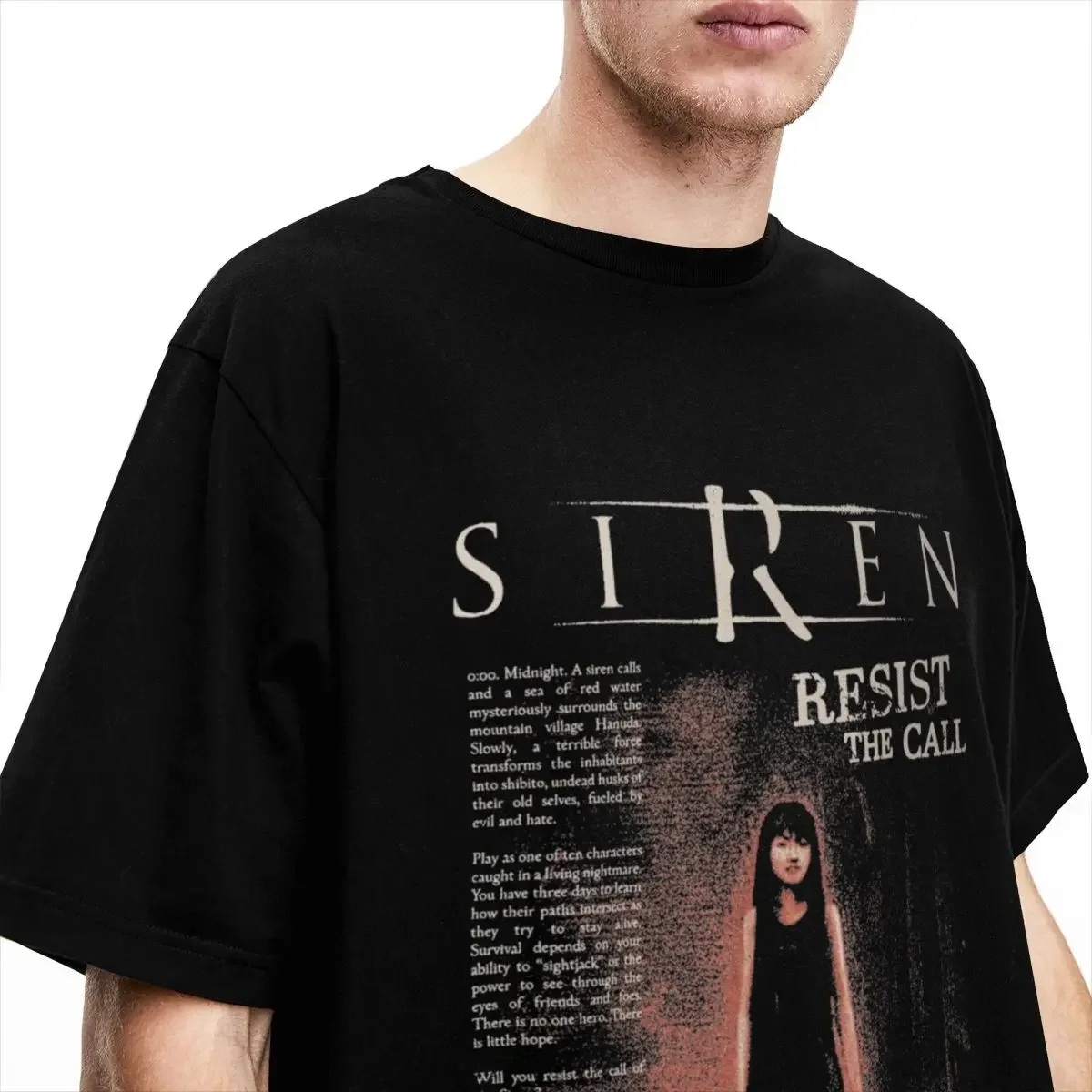 Fun Silent Hill SIREN Resist The Call T-Shirts Men Crewneck Cotton T Shirts Short Sleeve Tees 4XL 5XL 6XL Clothing