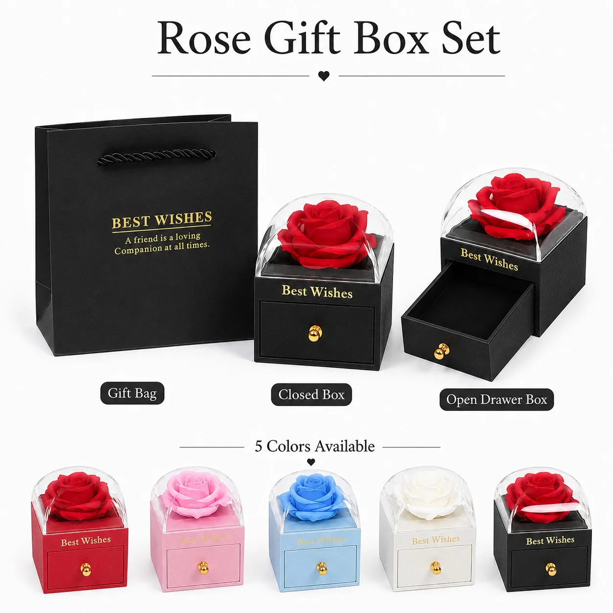 100 Languages Projection Heart Necklace Pendant With Rose Gift Box For Girlfriend Women Christmas Valentine Birthday Jewelry