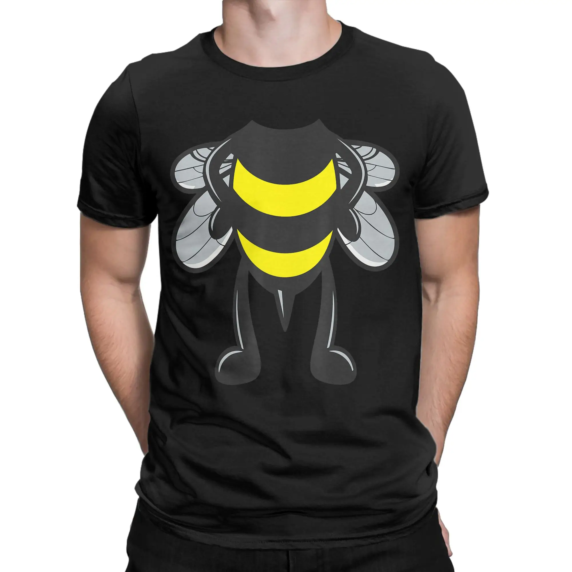 Bee Bumblebee Classic Graphic 100% Cotton T-Shirt Halloween Tees Tops For Men