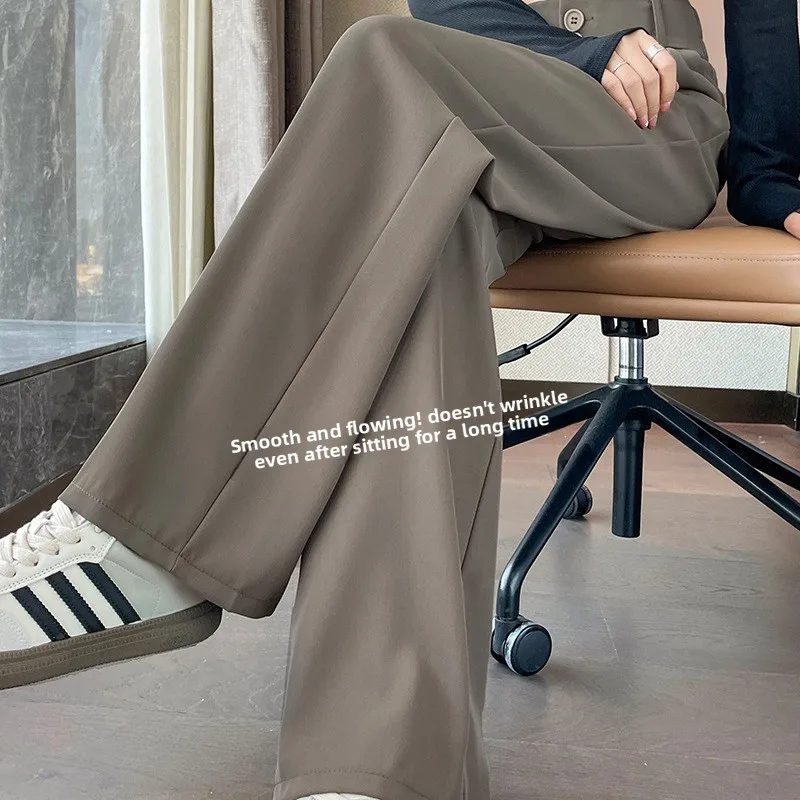 Plones de Traje de Pierna Ancha de Cintura Alta Nes para Mujer, Estilo Nuevo de Primavera y Otoño, Plones Casus...