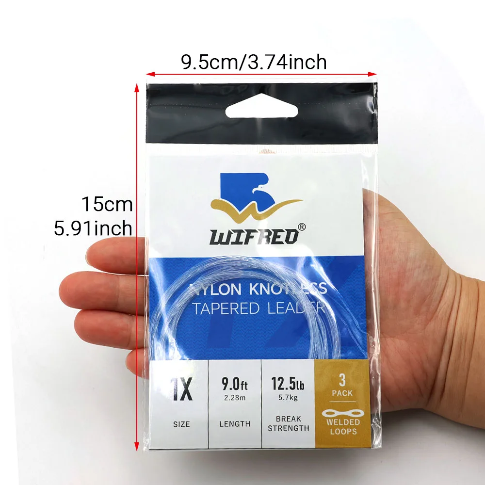 3 Teile/paket 0X ~ 7X Geschweißte Schleife Klar Nylon Tippet Linie 9FT/2,28 M Konische Führer Fliegen angelschnur Fliegen Linie Führer – Detail 5