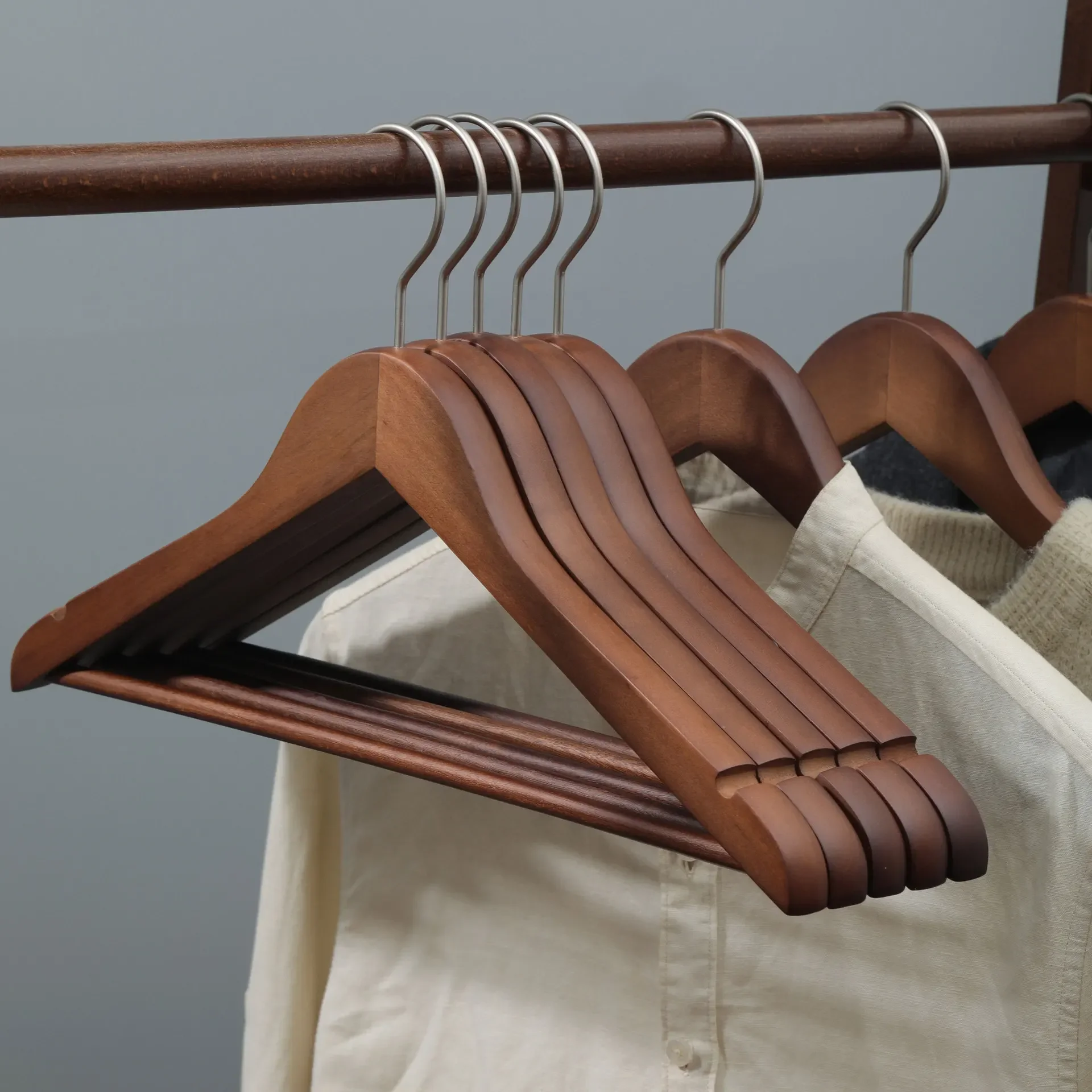 Solid Wood Thickened Clothes Hanger, Wide Shoulder, Non-slip, Non-slip, Home Shirt, Suit Hanger, Wooden Clothes Hanger