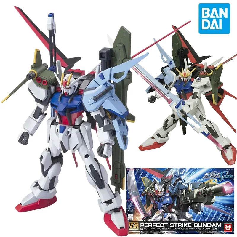 

BANDAI HG R17 1/144 GAT-X105 + AQM/E-YM1 Perfect Strike Gundam Фигурки Мобильный костюм Gundam Seed Аниме Модель Комплект Игрушки для мальчиков