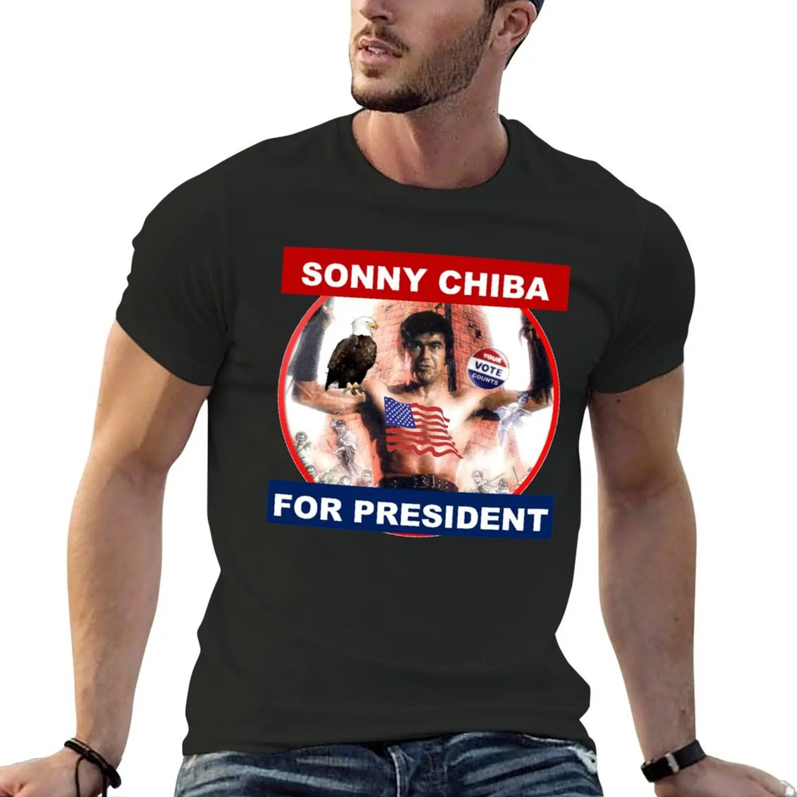 

SONNY CHIBA FOR PRESIDENT T-Shirt Aesthetic clothing customs anime T-shirts for men cotton