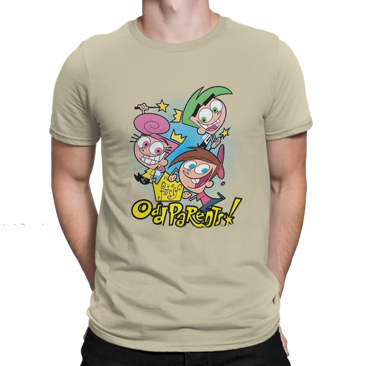 Summer harajuku custom Men group of three people Unique Pure Cotton Tees Short Sleeve The Fairly Oddparents  Crew Neck Clothes