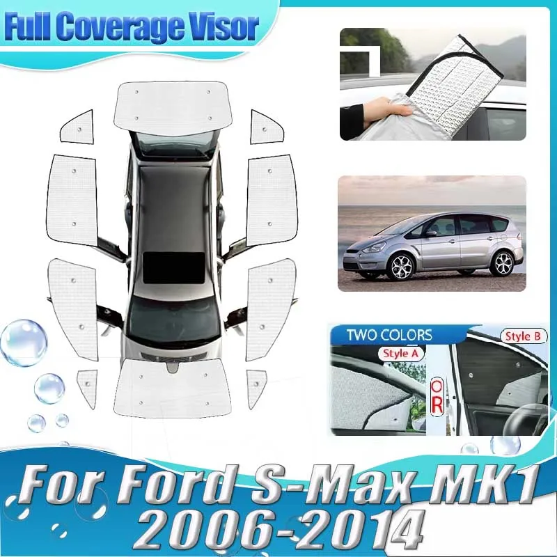 

Для Ford S-Max 2006-2014: Полный комплект аксессуаров CD340 – Защитные солнцезащитные шторки на лобовое стекло с полным покрытием, анти-УФ покрытие, автомобильные аксессуары