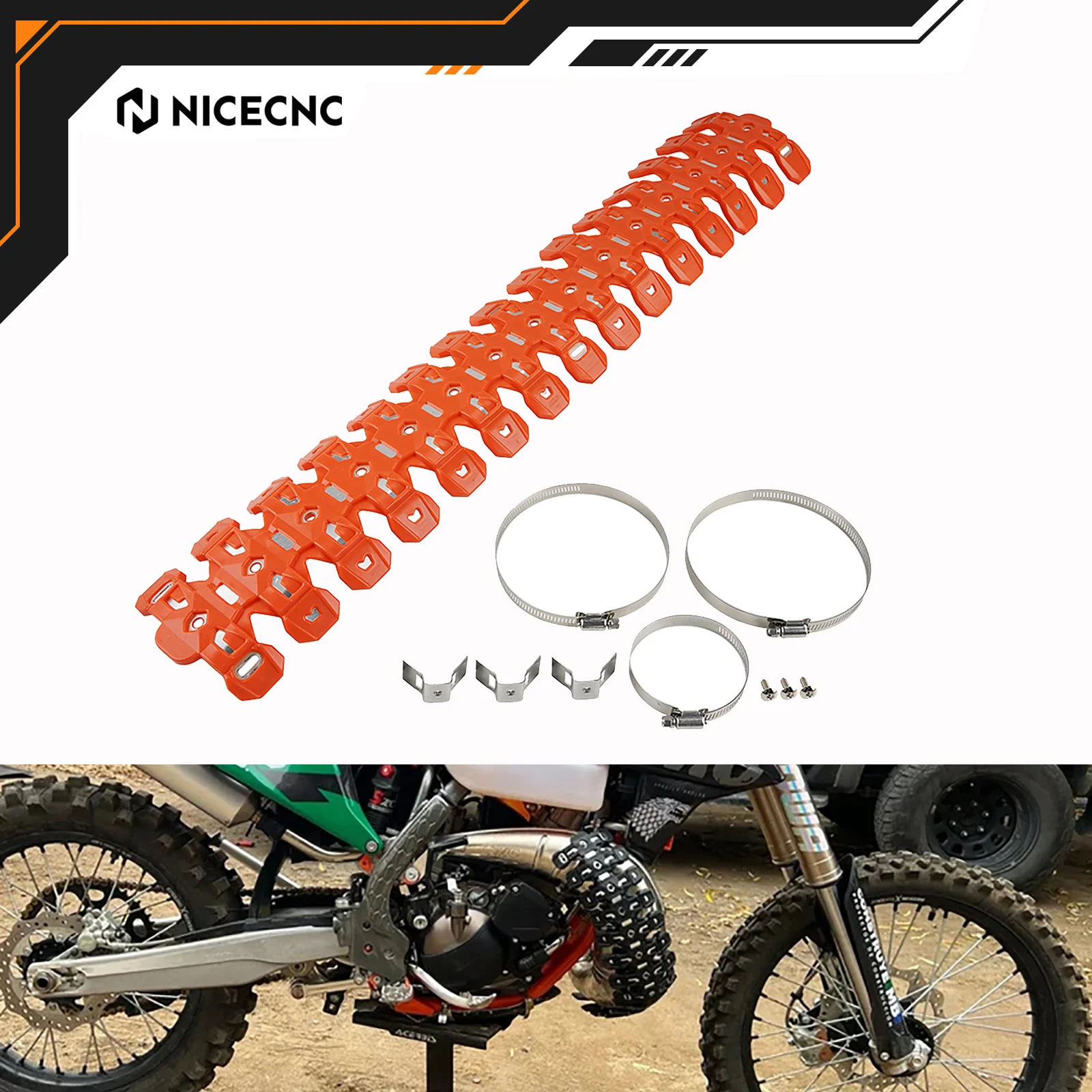 NICECNC For KTM EXC 300 SX 125 XCW 300 EXC 250 SX250 For Husqvarna GASGAS Sherco Yamaha Exhaust Shield Muffler Pipe Protector