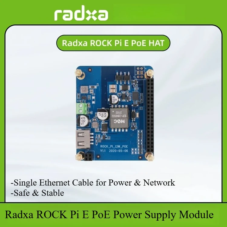 Radxa ROCK Pi E PoE HAT Power over Ethernet Module Designed for ROCK Pi E SBC
