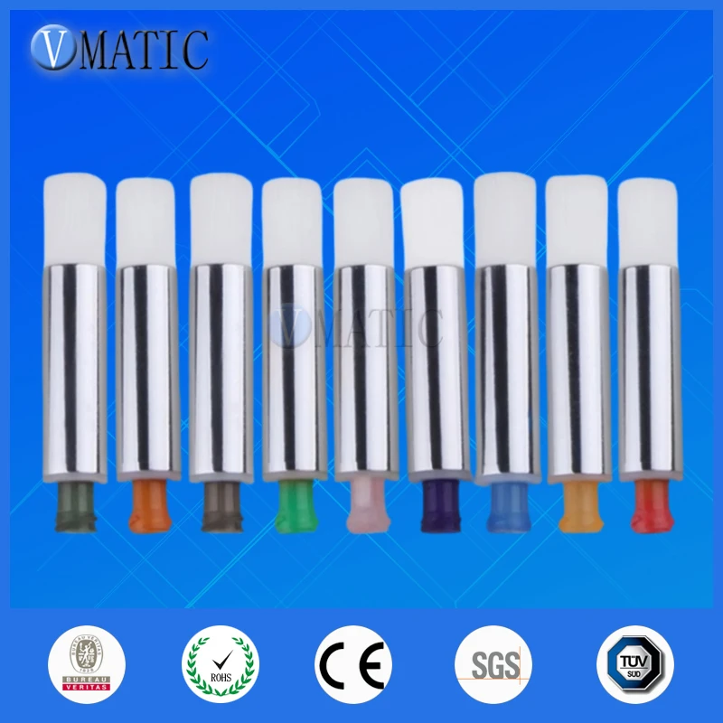 Professional 10mm Round Brush Tip Nozzle for Glue Dispenser - Soft Bristle Precision Adhesive Applicator with Universal Thread