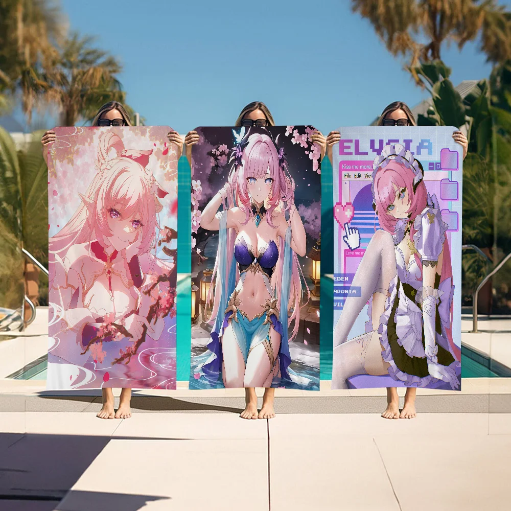 

H-Honkai I-Impact 3rd Elysia Microfiber Printed Beach Towel Mountain Climbing Yoga Beach Swimming Running Absorbent Soft Towel