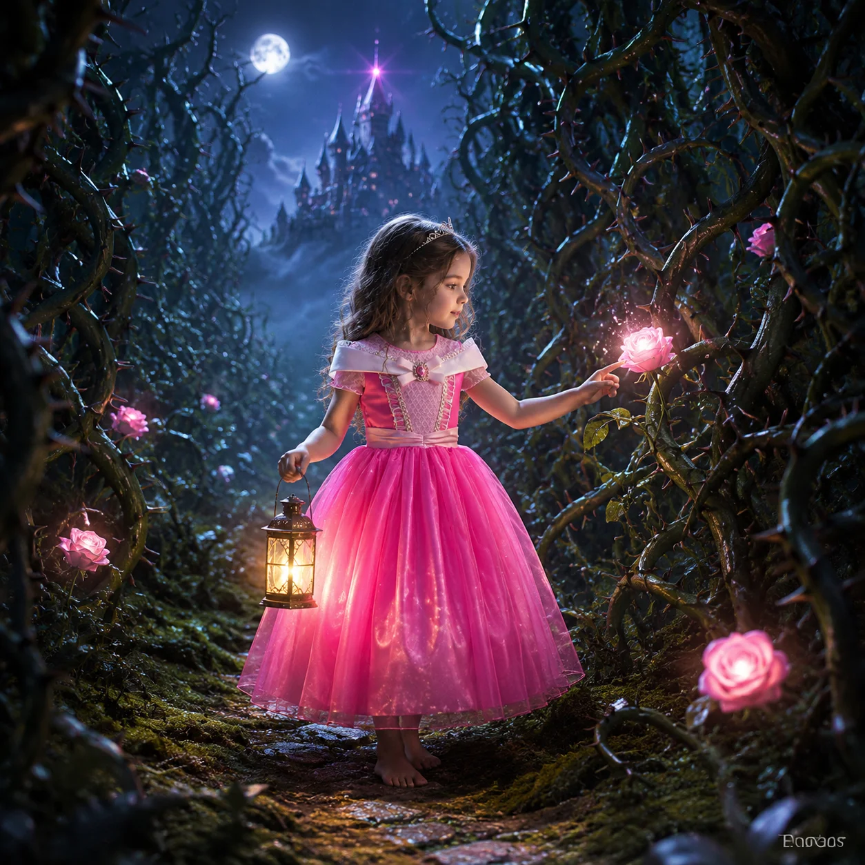 Aurora Pink Princess Gown Cosplay Costume for Girls Sleeping Beauty Birthday Carnival Party Dress Up Kids 2-8Y Vestido Gifts