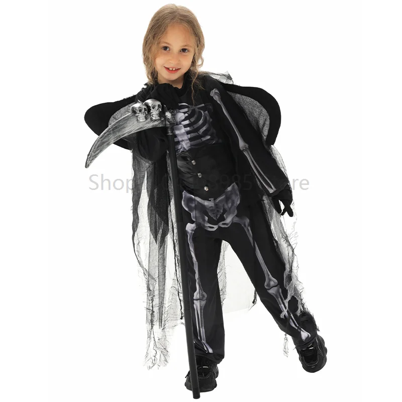 

Children Midnight Fallen Dark Angel Halloween Fancy Dress Girls Boys Kindergarten Performance Costume