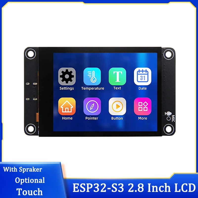 ESP32-S3 2.8 Inch LCD Development Board Support WiFi Bluetooth Xiaozhi AI Robot Chat Deepseek Optional Case For Arduino LVGL GUI