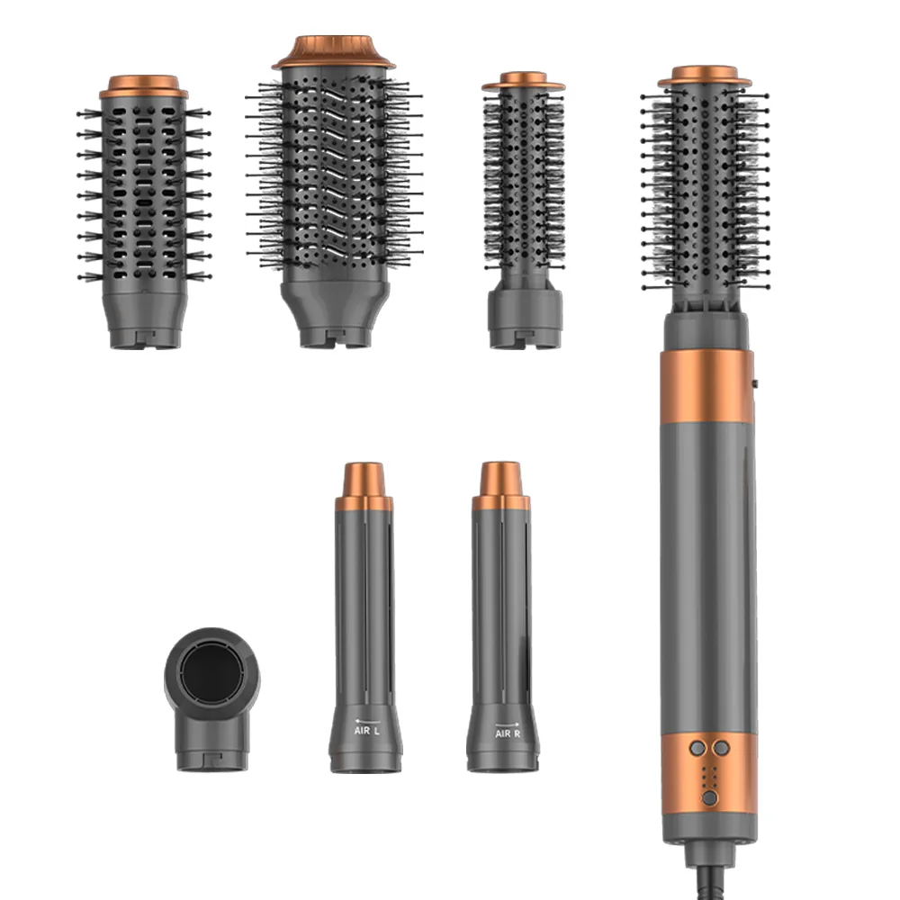 أفضل بيع المهنية مجفف الشعر مجفف الهواء الساخن مشط متعدد درجات الحرارة 7 في 1 مصفف شعر 1200 واط فرشاة مجفف الشعر