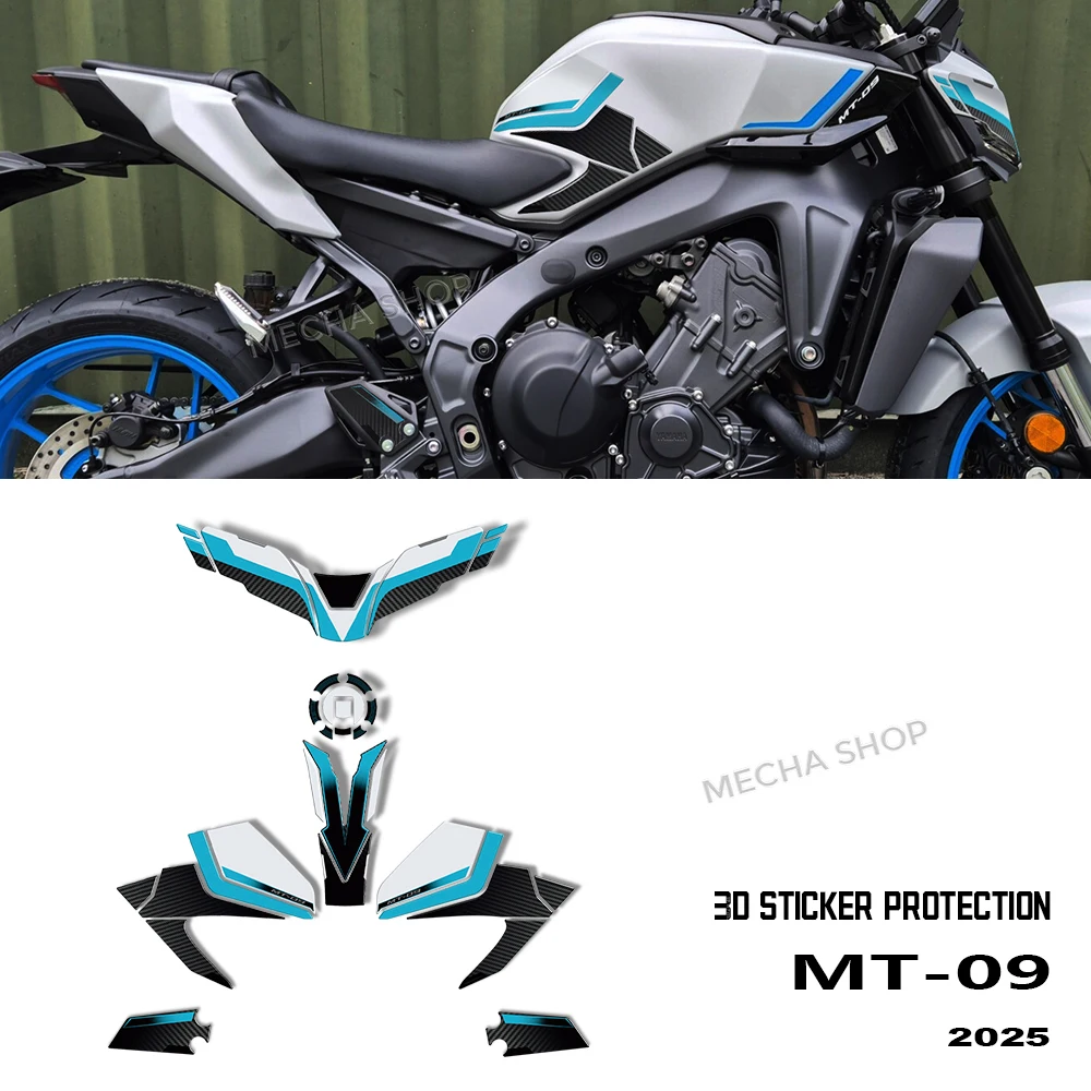 For MT-09 2025 MT09 Ice Storm Motorcycle 3D Epoxy Resin Protection Sticker Kit