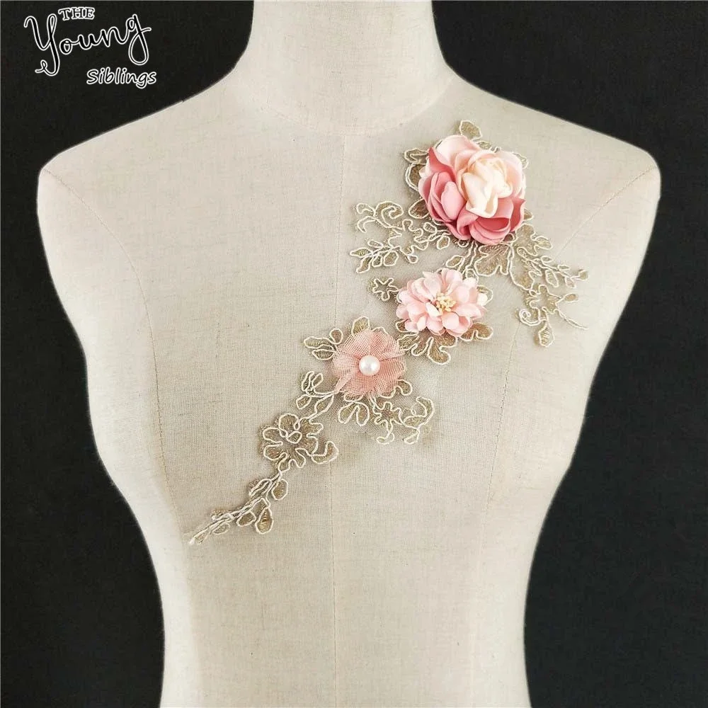 Hot sale Lace Collar Fabric Trim DIY Embroidery Lace Fabric Neckline Applique Sewing Craft trim Bridal Wedding dress Accessories