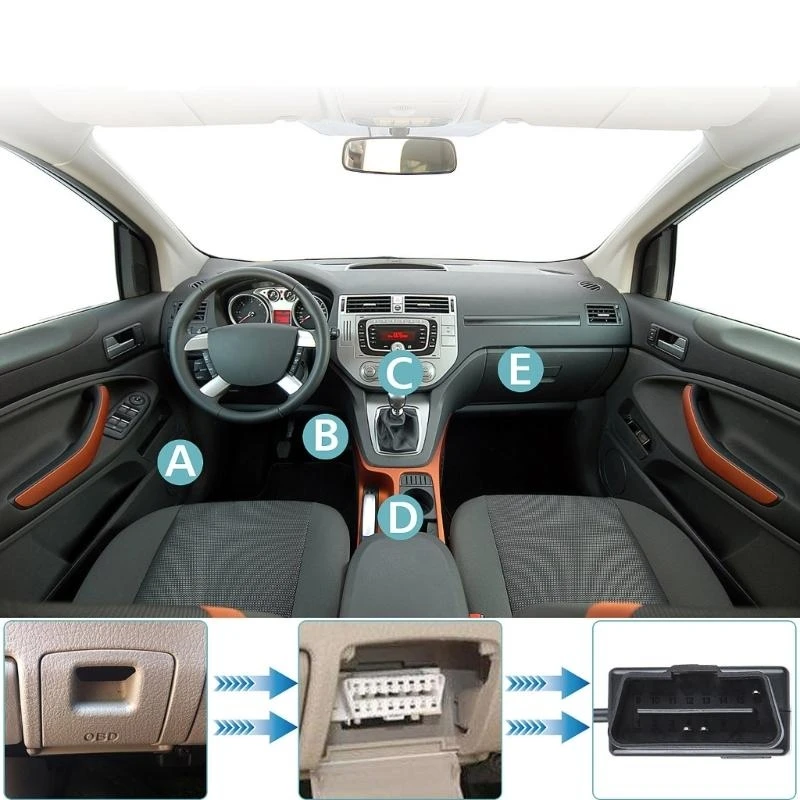 OBD To Type C Power Cable For Dash Camera Car DVR 24h Parking Car Accessories Battery