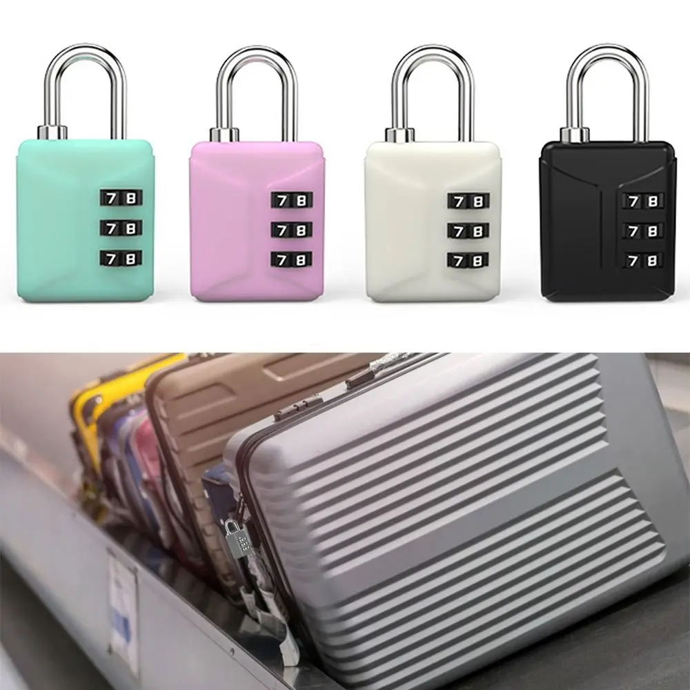 Portable Travel 3 Dial Digit Dormitory Cabinet  Lock Luggage Padlock Password Lock Backpack Zipper Lock