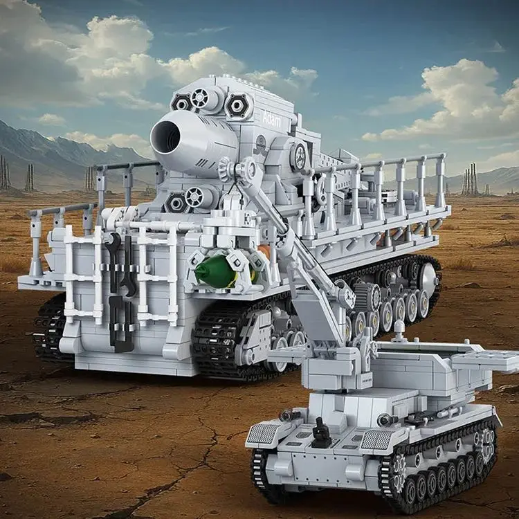 2875 stuks Militaire Karl-Gerat MOC Bouwstenen, Zelfrijdende Mortierwagen Model Bouwspeelgoed voor Volwassenen & Kinderen