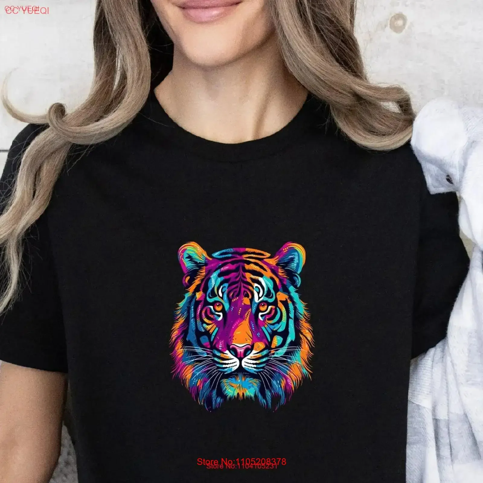 

Tiger T Shirt Face School MascoT Animal Prints for Her Him Personalized s Tigre vintage Washed Comfortable Versatile Casual