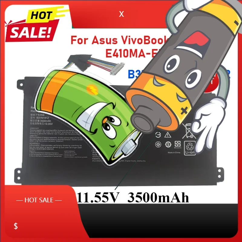 

3500mAh B31N1912 C31N1912 Laptop Battery For Asus VivoBook 14 F414MA E410MA-EK018TS BV162T EK026TS E510MA Series 11.55V