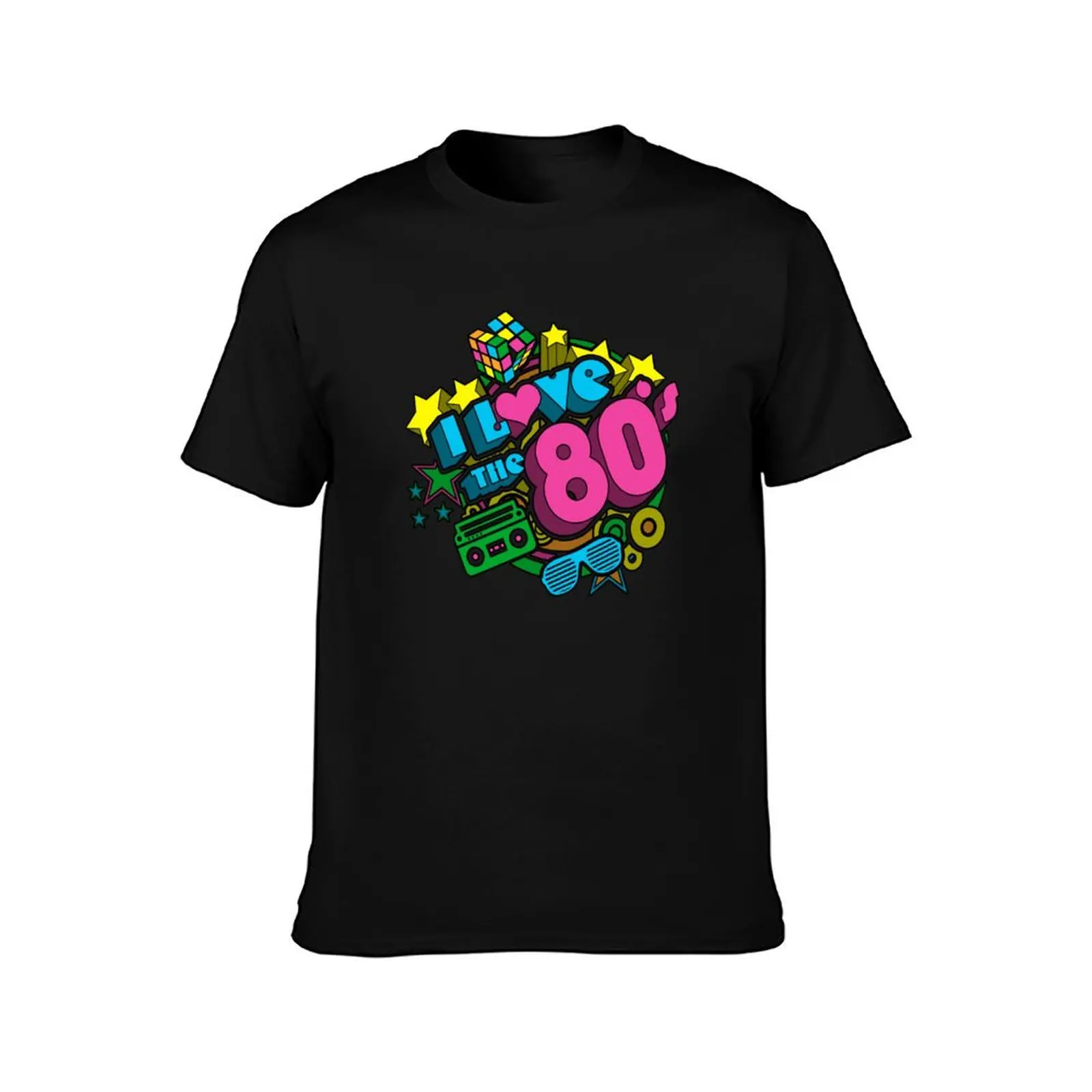 أنا أحب 80s ريترو الثمانينيات ثقافة البوب إرتداد تي شيرت g رجل تي شيرت للرجال رجل تي شيرت القطن الثقيل تي شيرت