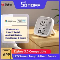 Sensor de Temperatura y Humedad Inteligente con Pantalla LCD Zigbee SONOFF SNZB-02D, Higrómetro, Termómetro, Funciona con Alexa y Google Home a través de Zigbee Hub