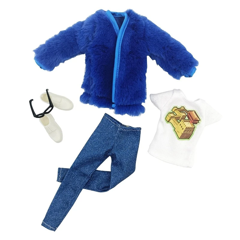 12 بوصة دمى الذكور الاطفال اللعب كين ملابس دمى معطف الشتاء بانت أحذية أعلى نظارات الشحن السريع هدية عيد ميلاد للبنين بنات #3