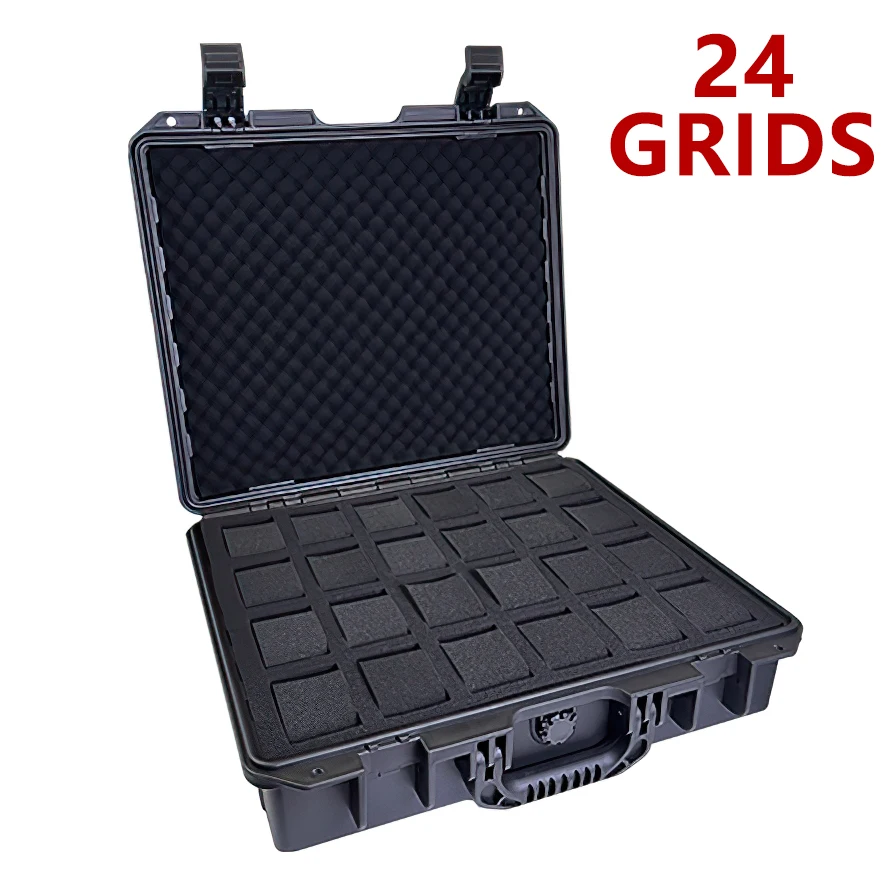 24 Grids Waterproof  Watch Storage Box Shockproof Safety Watch Box  Watch Storage Safety Box Tool Box 44*38*13CM