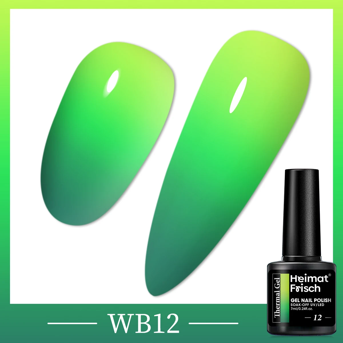 Heimat Frisch Single Tube Temperature-Sensitive Color-Changing Gel Nail Polish, Fragrance-Free, Hypoallergenic, Alcohol-Free, Te