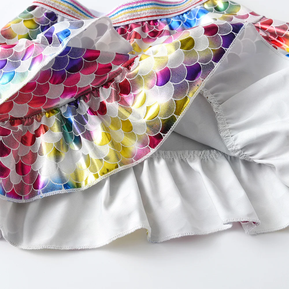 DXTON الفتيات التنانير القصيرة الملونة الاطفال اللاتينية Daning توتو التنانير الكشكشة الطبقات الأطفال تنورة الفتيات أداء المدرسة الملابس