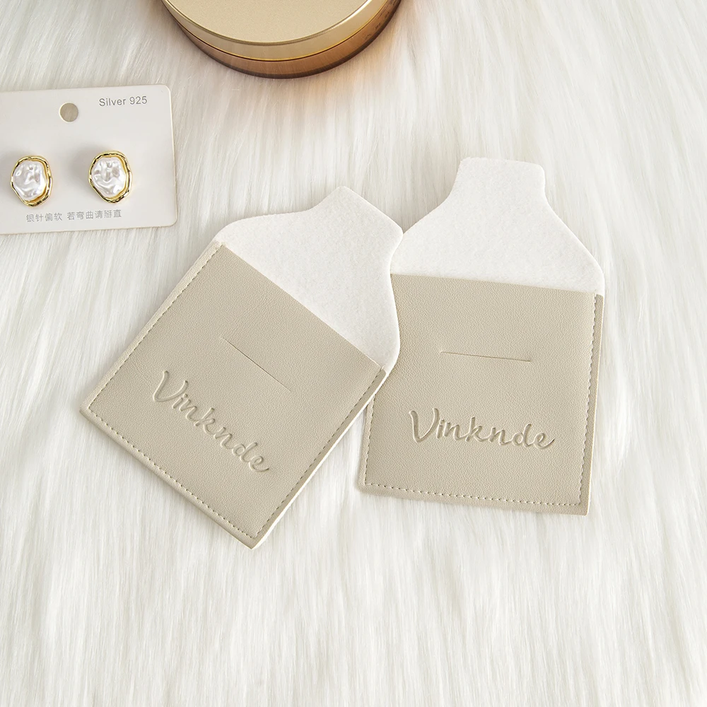 

Personalized Jewelry Leather Cream Gift Bag 7x7 PU Pouch for Rings Earring Bracelet Candy Travel Perfume Wedding Favor Organizer
