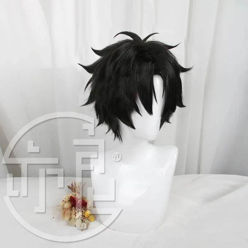 ss23New الحد الشيطان لعبة الوقت وكيل تشنغ شياوشي تأثيري قصير شعر مستعار أسود هالوين كرنفال حفلة أنيمي الدعائم