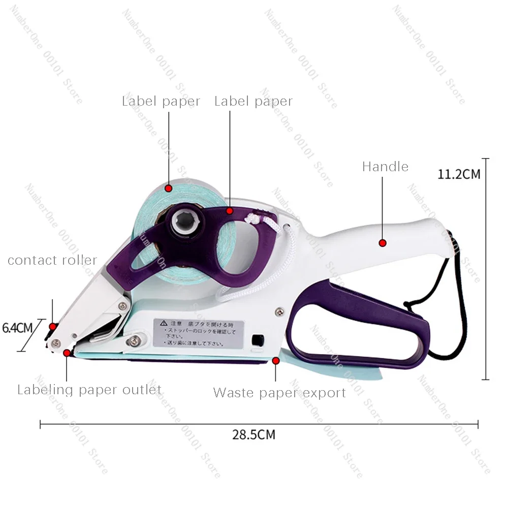 Manual Labeling Machine Labeler Hand Price Tag Gun Labeler Sticker Label Paper Manual Pricing Machine Flat Labeller