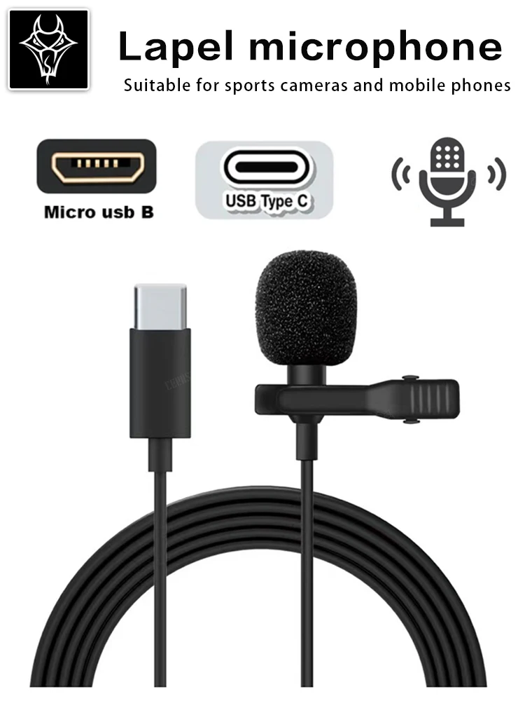 High Fidelity External Microphone Sport Camera Action Camera Micro USB Connector Cable Length 1.5M V39 V316