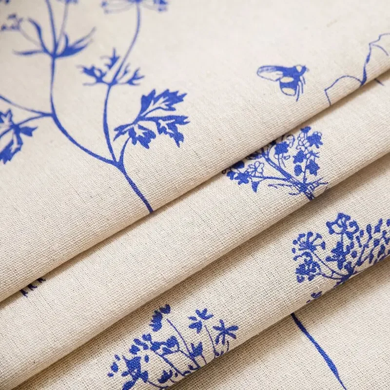 Blue Floral Curtain Printing Window Curtains for Light Blocking Drapes Rod Pocket Bedrooms Living Room Bathroom Boho Decorations