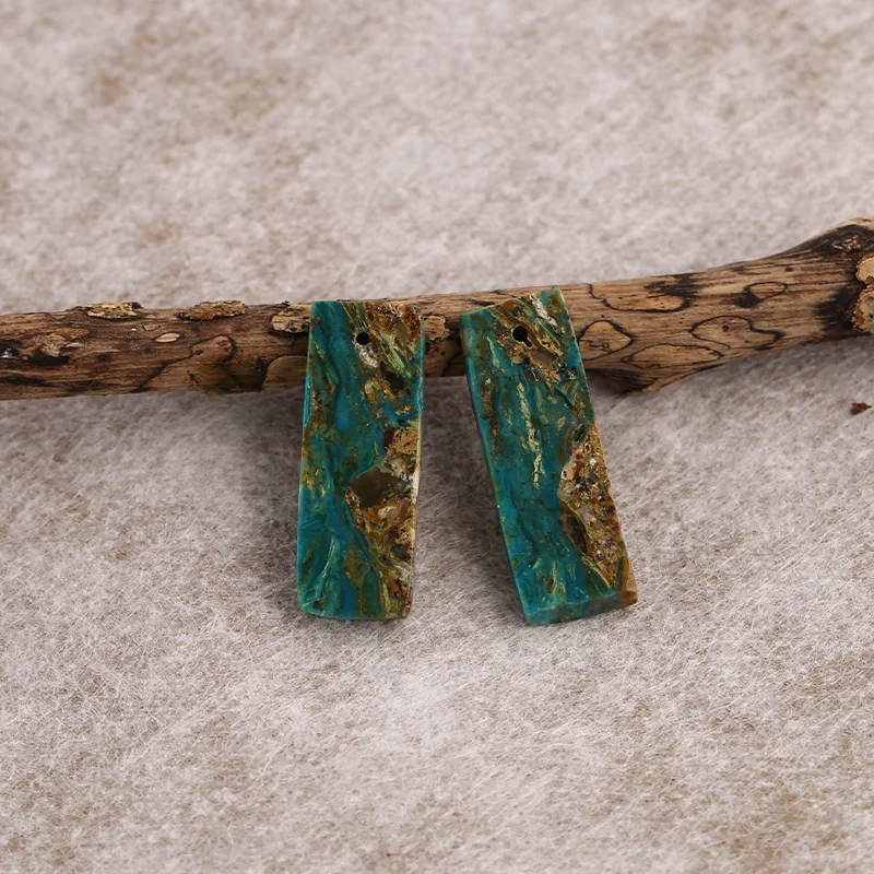 

B&F Handmade Nugget Blue Opal Pendants Beads, Genuine Natural stones beads, Unique Stones for jewelry & DIY Earring Beads
