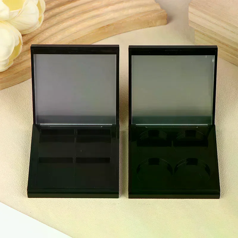 Boîte de support de Palette de cosmétiques magnétique vide à 4 grilles, étui professionnel de brillant à lèvres avec miroir, boîte de fard à joues en poudre pour fard à paupières