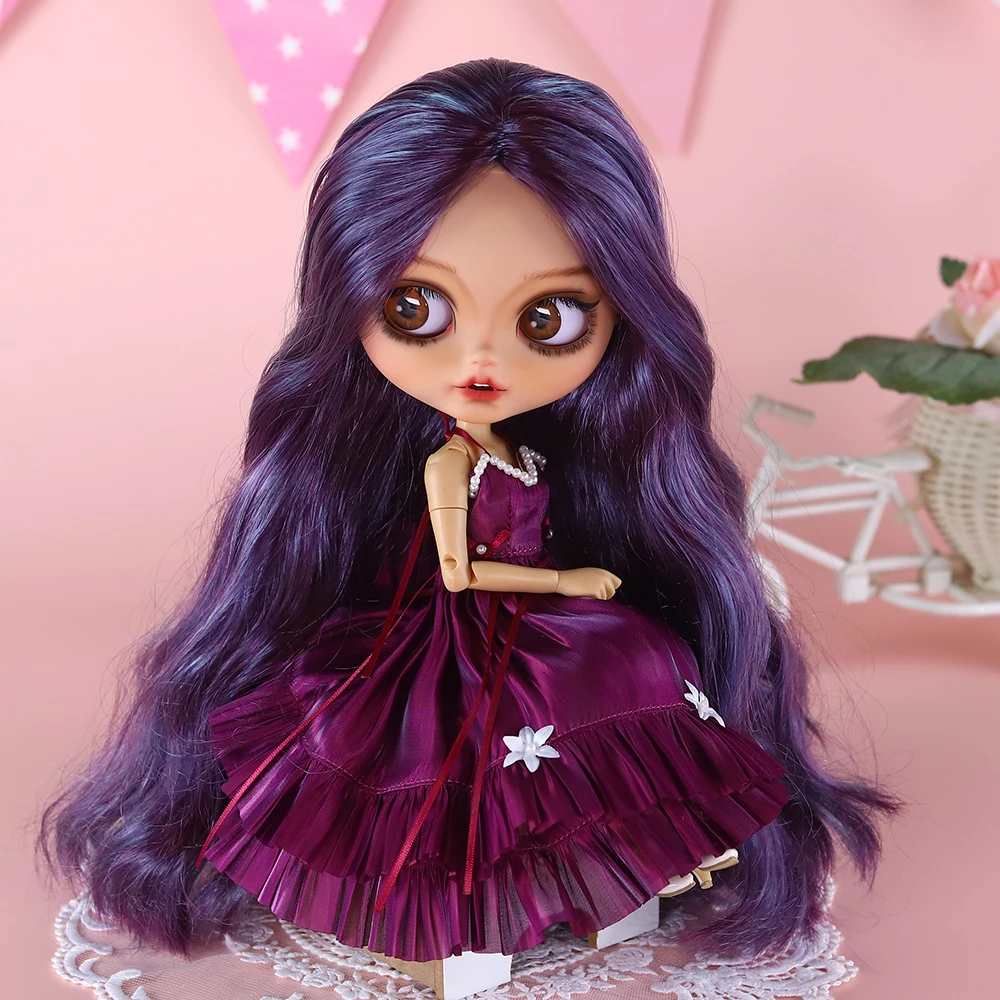 ICY DBS Blyth Doll 30 cm peau bronzée visage mat ethnique peint à la main poupée de maquillage exquise avec vêtements et chaussures 19 articulations cadeaux BJD