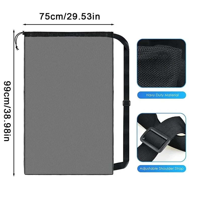 メッシュサッカーボールバッグ特大巾着バスケットボール収納バッグジッパーポケット付きバレーボールフットボールネットパックジムバッグ