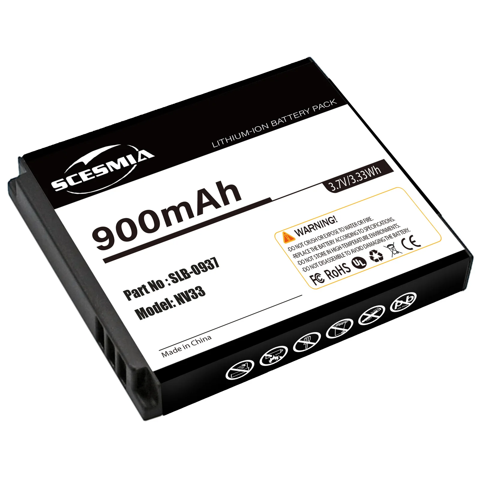 Camera Battery 3.7v 900mAh SLB0937 Rechargeable Batteries for Samsung CL5 CL50 I8 L730 L830 NV4 NV33 PL10 ST10 Battery