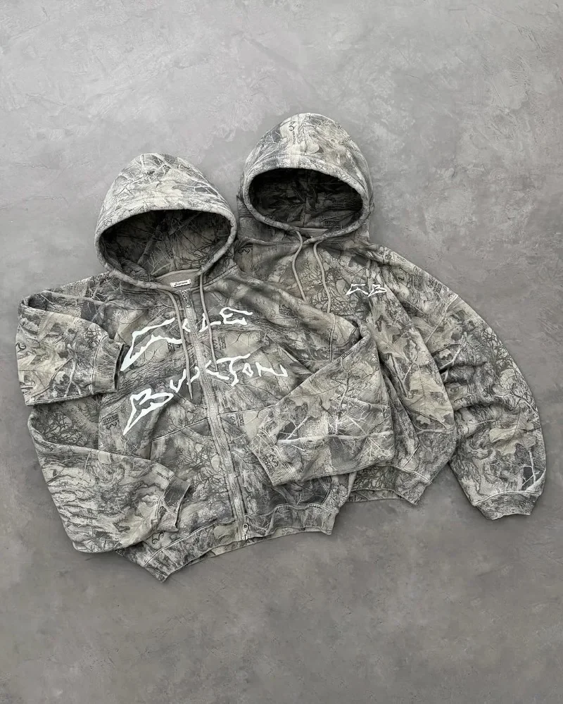 

Streetwear Akimboclub Hoodie Two Piece Set Camouflage Digital Print Hooded Men Clothes Sweatshirts Drawstring Casual Sports Pant
