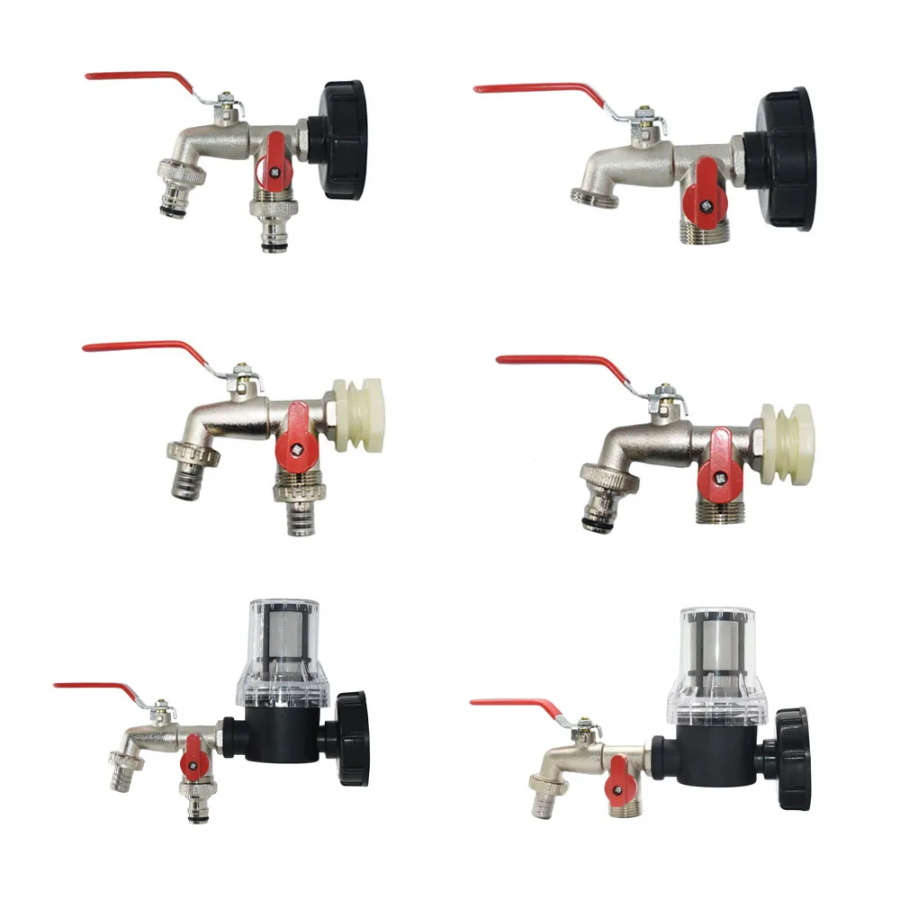 1/2 \'\'IBC zbiornik wody złącze Tap 2-drożny wąż ogrodowy Splitter nawadniania kran Adapter filtr wspólne wymiana montażu Ball Va