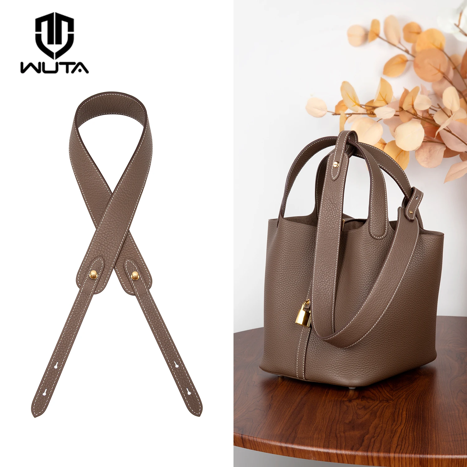 

WUTA Luxury Genuine Leather Bag Strap For Hermes Picotin Adjustable Shoulder Straps Replacement Handbag Belts Bag Accessories