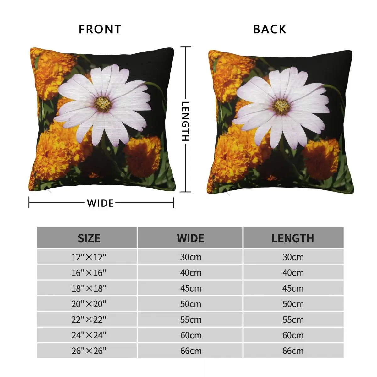 Bright Flowers Square Pillowcase Polyester Linen Velvet Pattern Zip Decorative Throw Pillow Case Car Cushion Cover 18