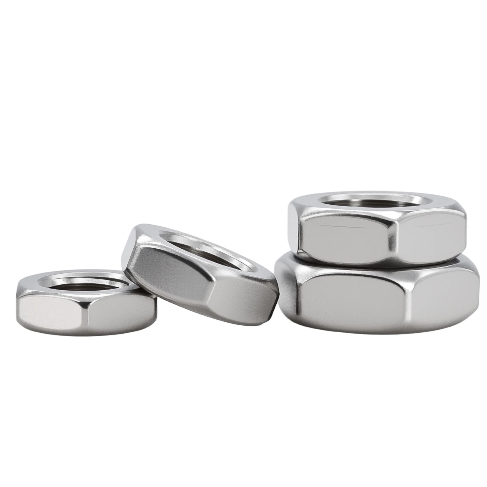 1-50 個 DIN439 GB6172 304 ステンレス鋼フラット六角六角ウェーハ低薄ジャムナット M3 M4 M5 M6 M8 M10 M12 M14 M16 M18 M20 M24 M30