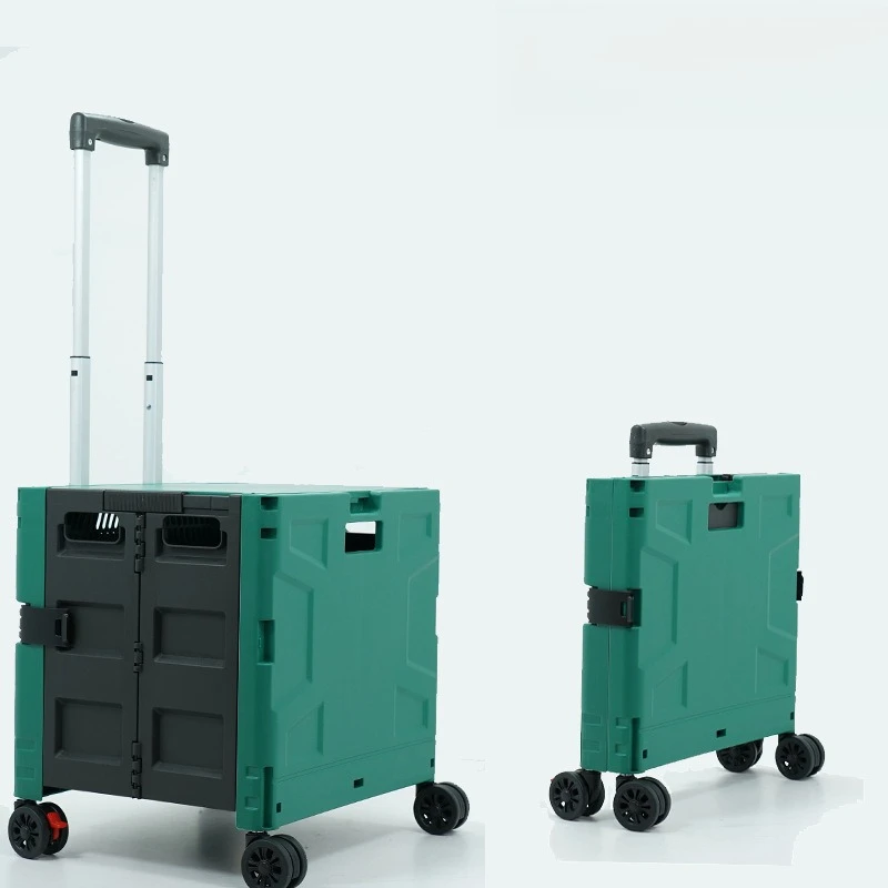 for Folding Shopping Cart with Ladder Universal Wheel Hand Cart Trolley Home Grocery Shopping Trolley Portable Foldable